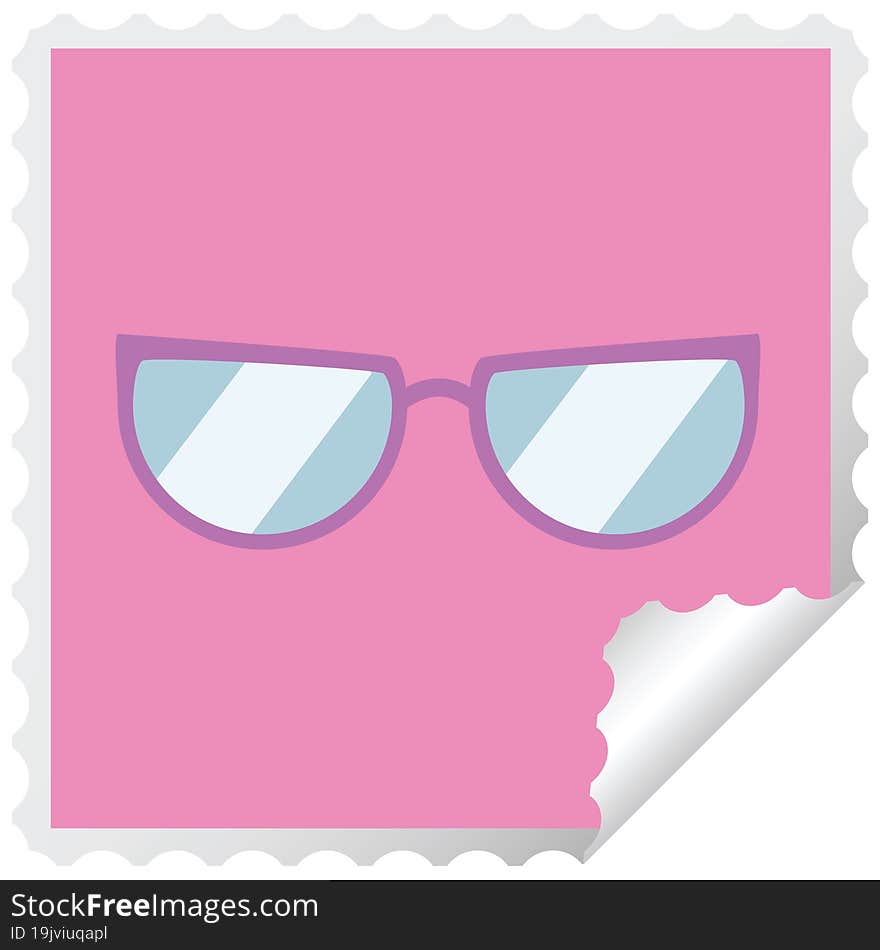 Spectacles Graphic Vector Illustration Square Sticker Stamp