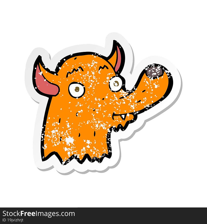 retro distressed sticker of a cartoon happy fox