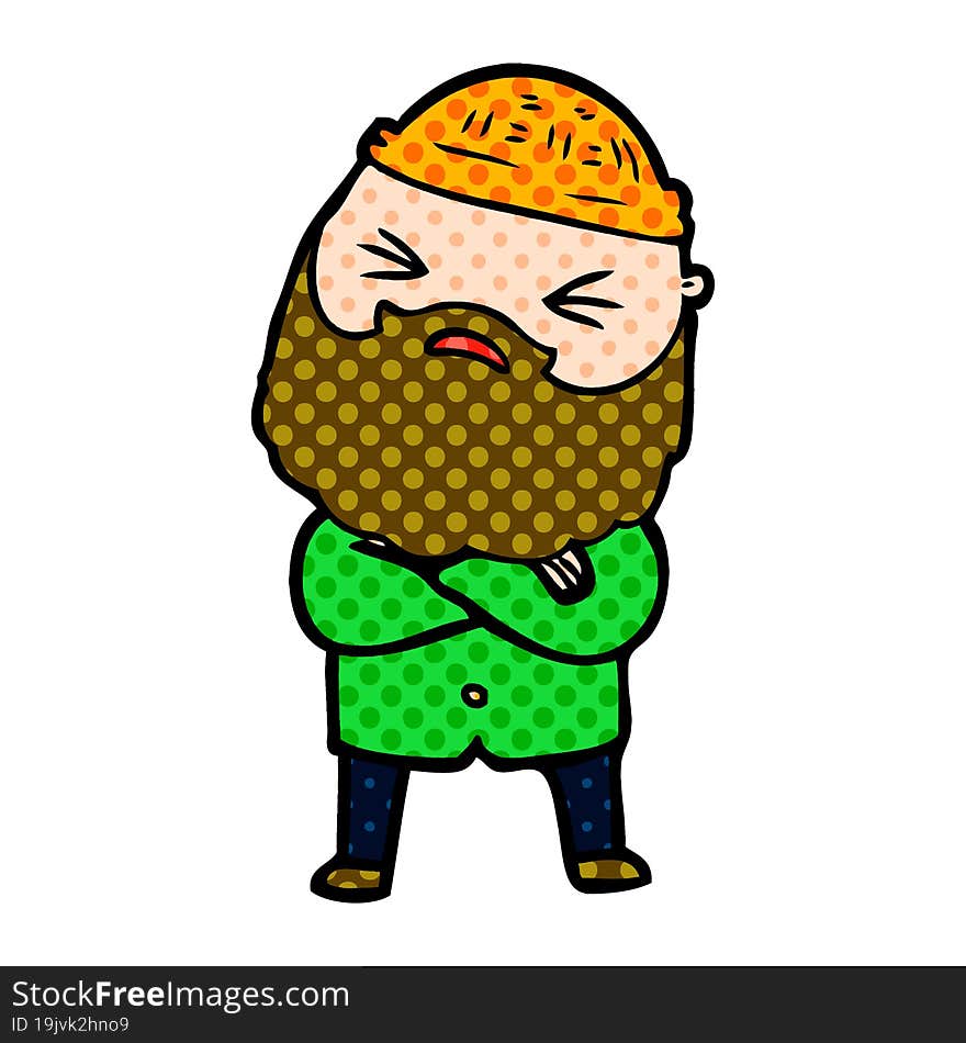 cartoon man with beard. cartoon man with beard