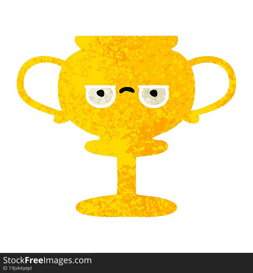 Retro Illustration Style Cartoon Trophy