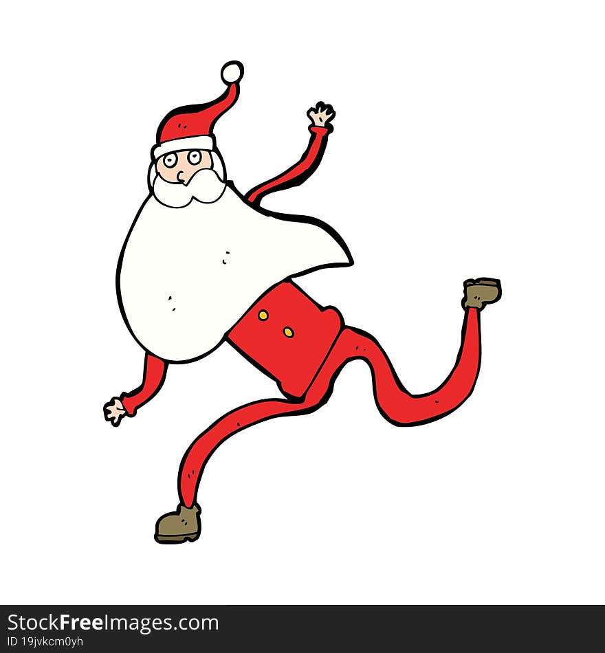 cartoon running santa