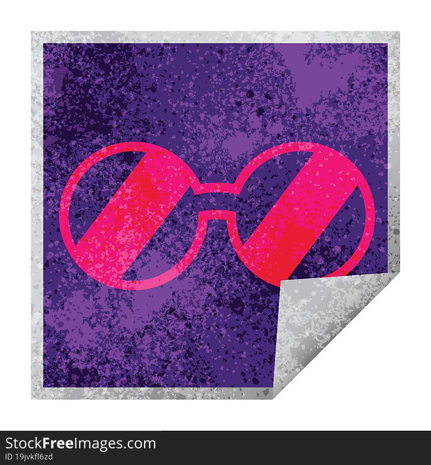 Spectacles  Square Peeling Sticker