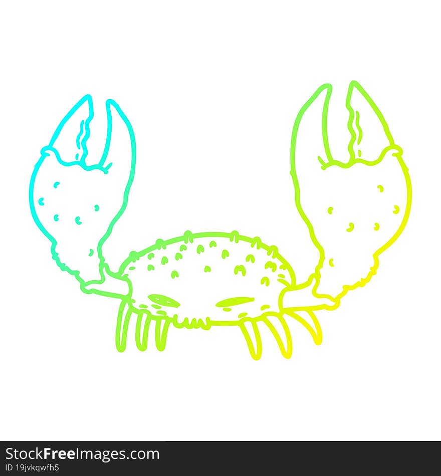 cold gradient line drawing cartoon crab