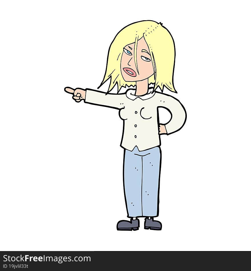 cartoon woman pointing