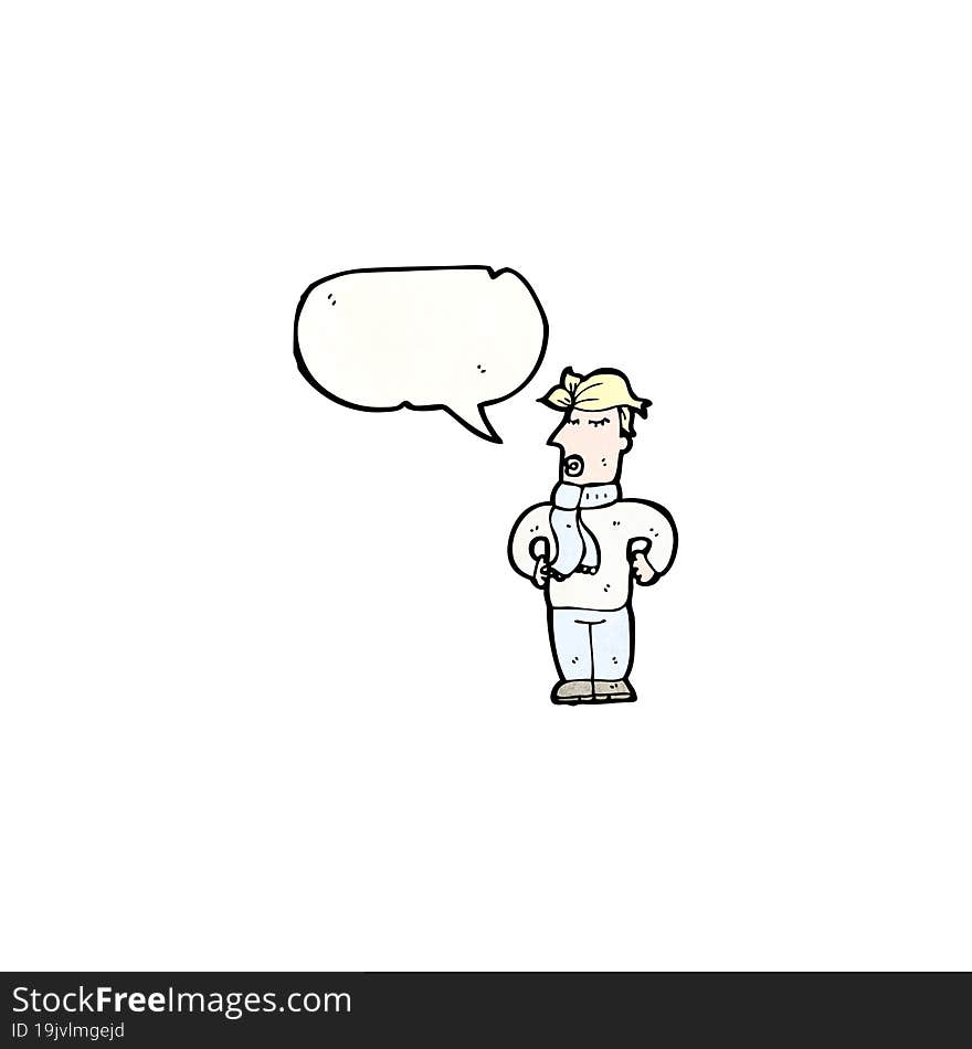 cartoon man with speech bubble