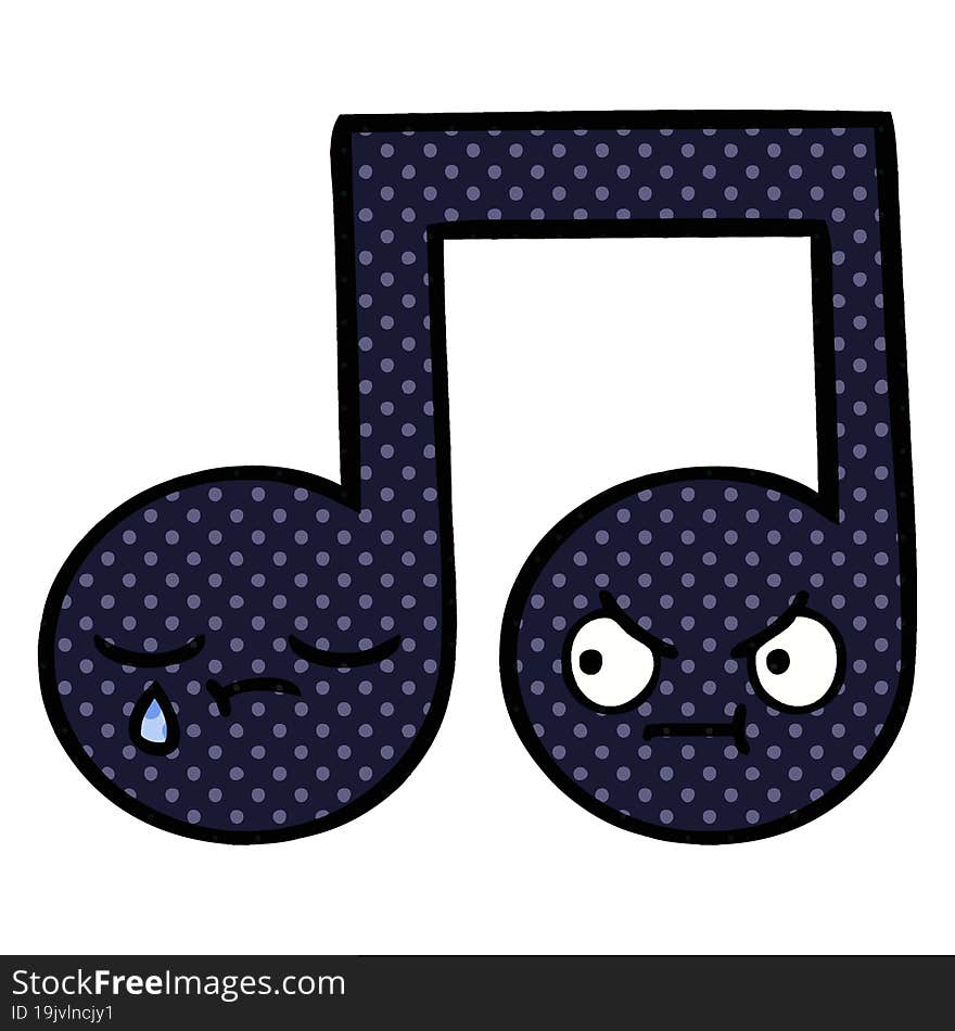 comic book style cartoon musical note