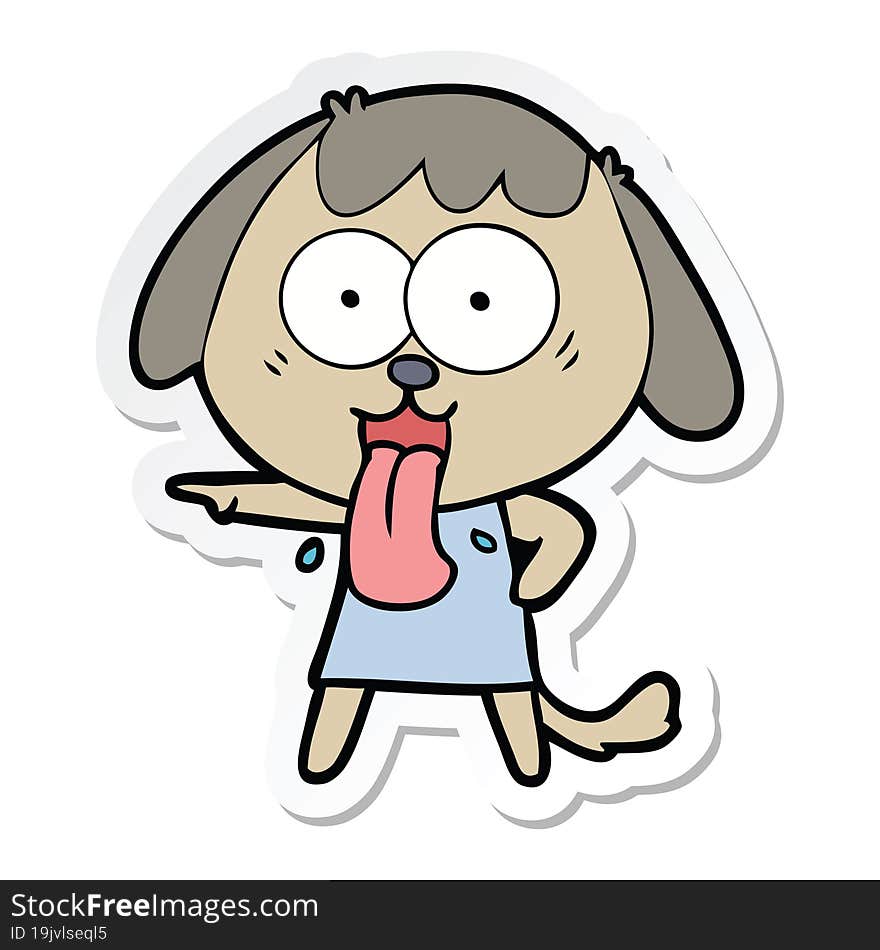 Sticker Of A Cute Cartoon Dog