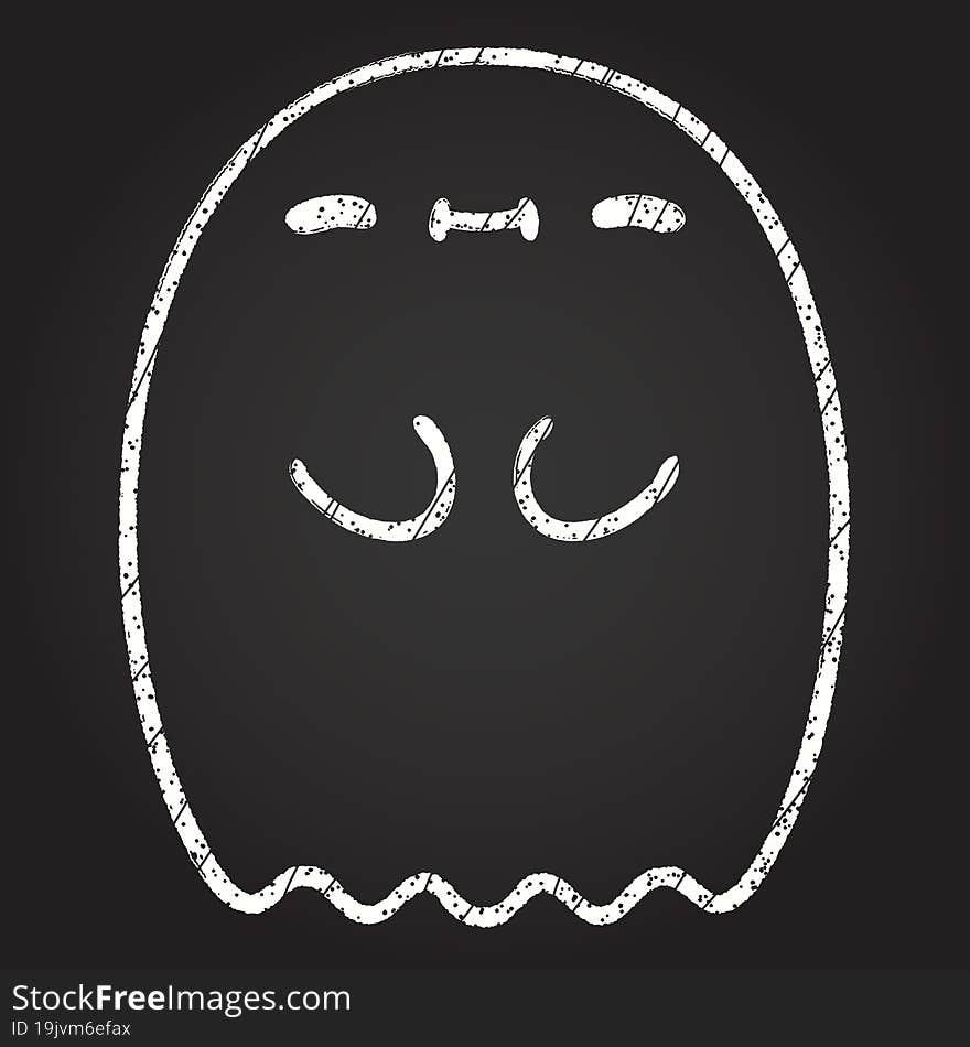 Cute Ghost Chalk Drawing