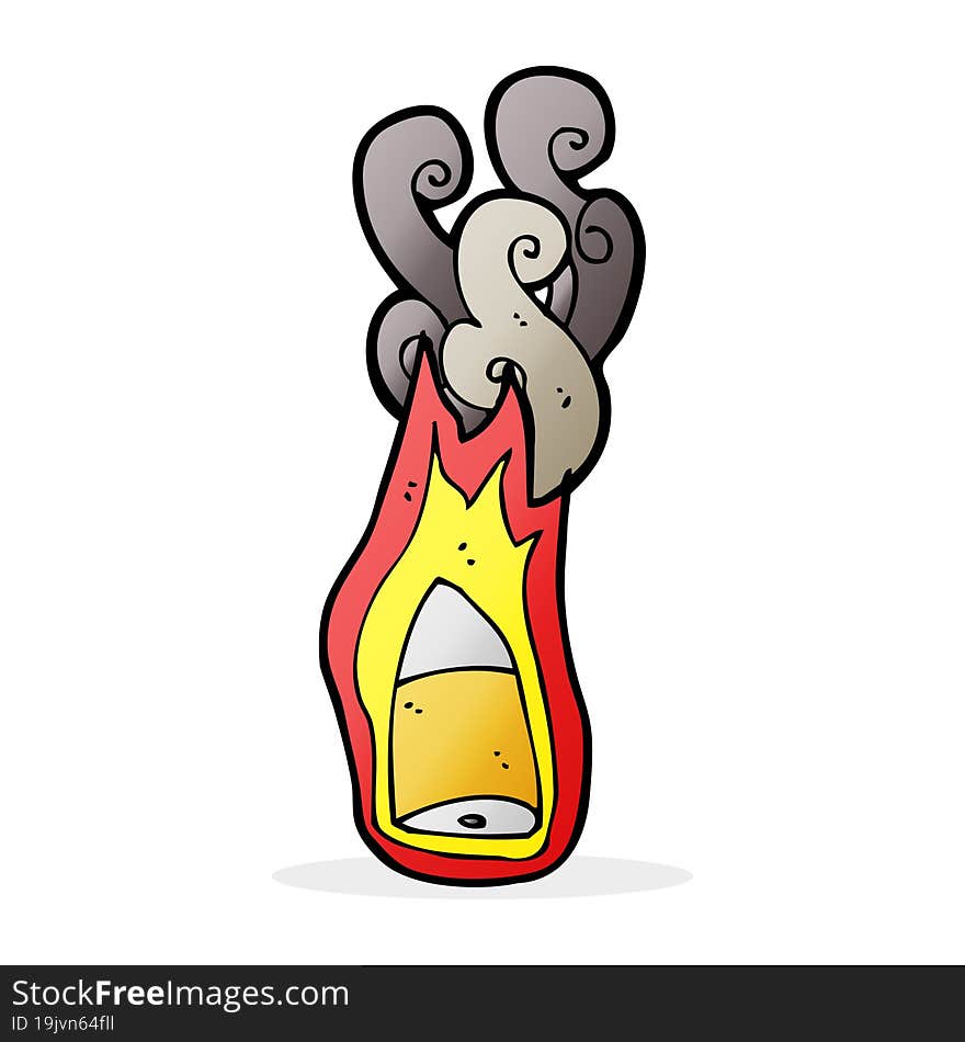 Cartoon Flaming Bullet