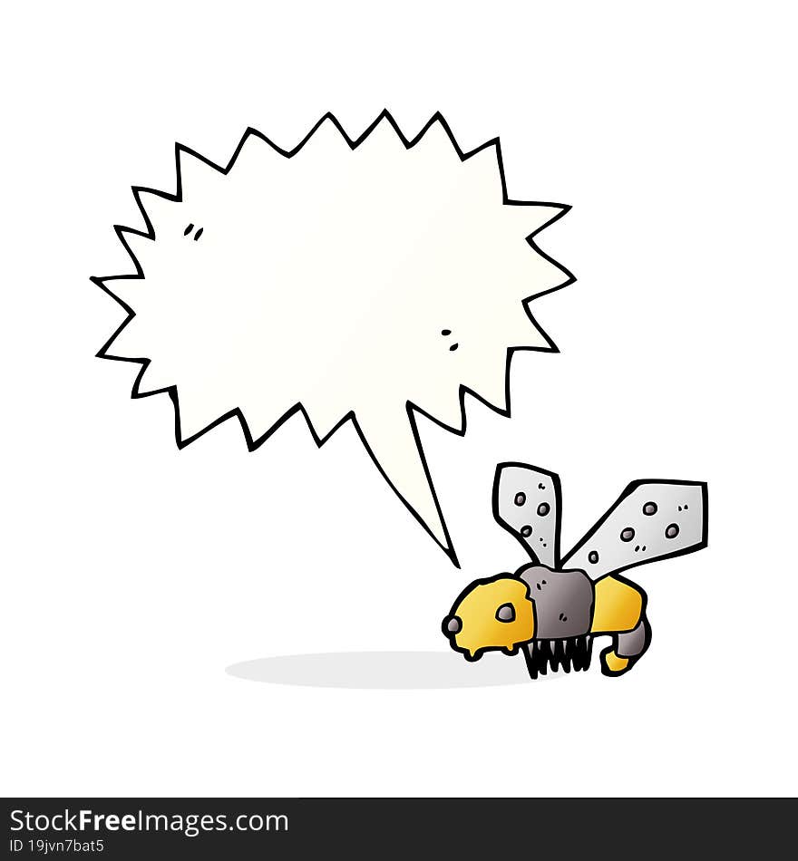 cartoon bee with speech bubble