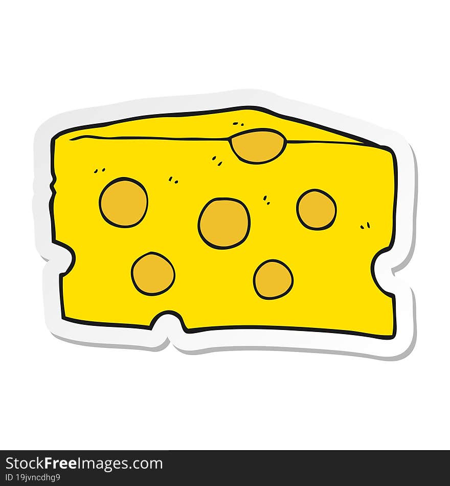 sticker of a cartoon cheese