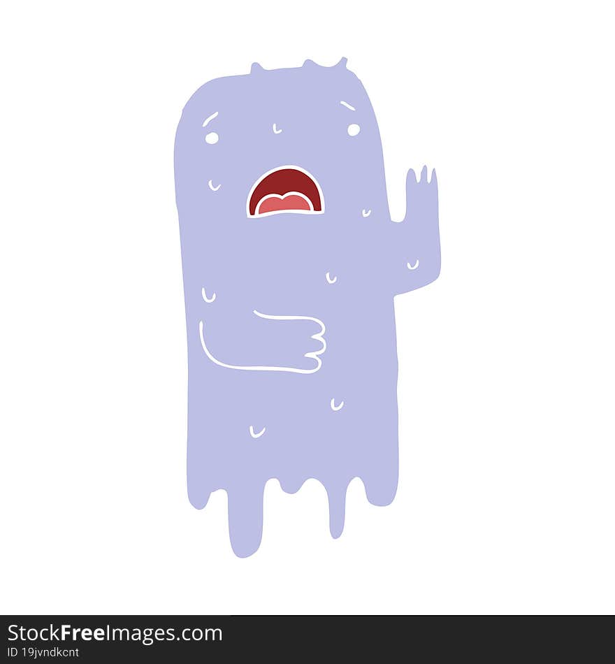 flat color style cartoon ghost