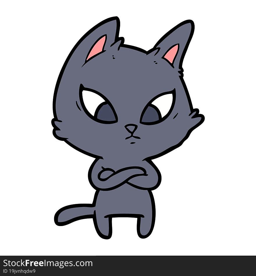 confused cartoon cat. confused cartoon cat