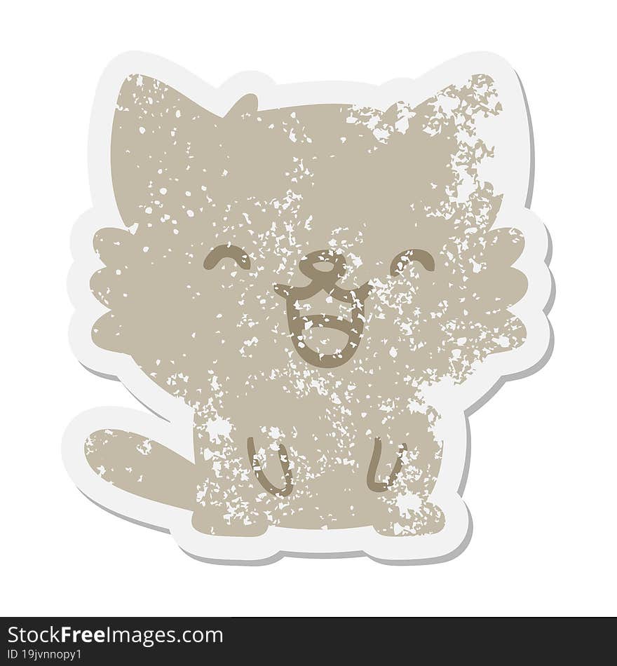 cute little cat grunge sticker