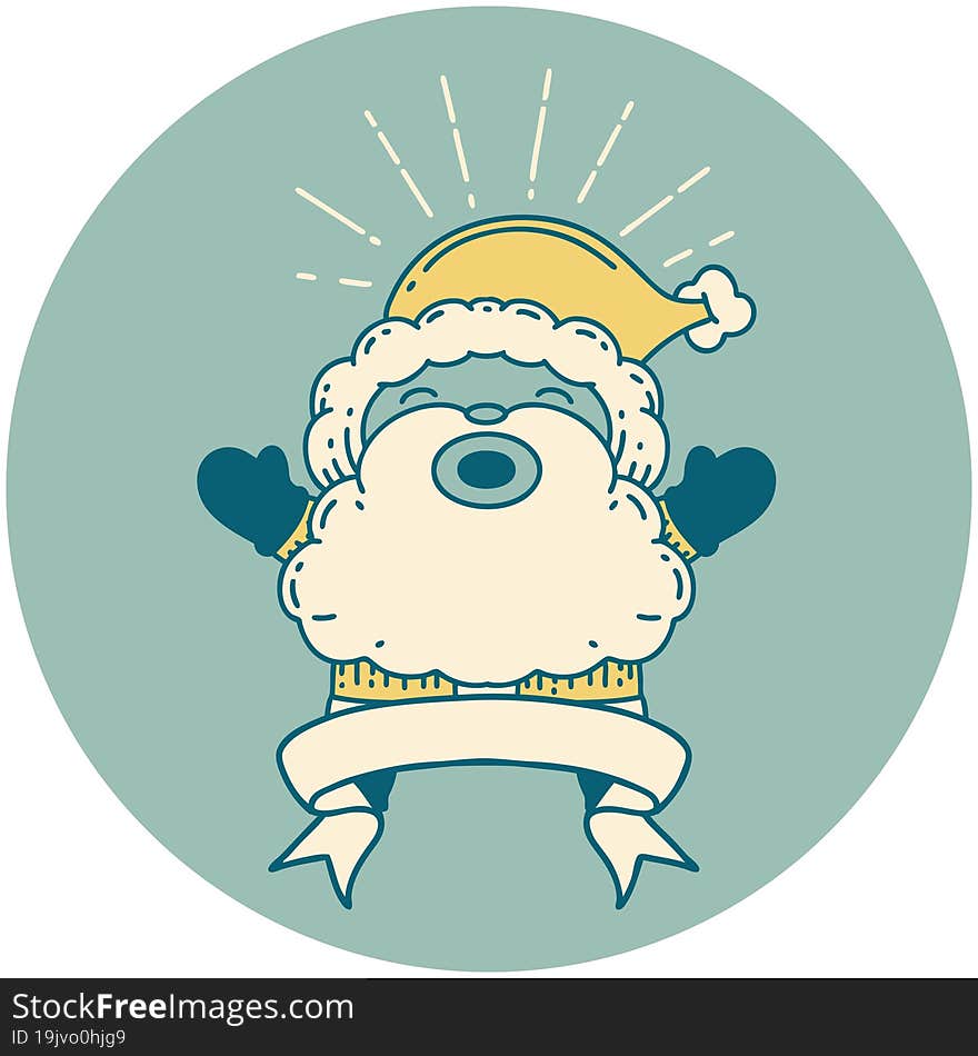 icon of tattoo style santa claus christmas character