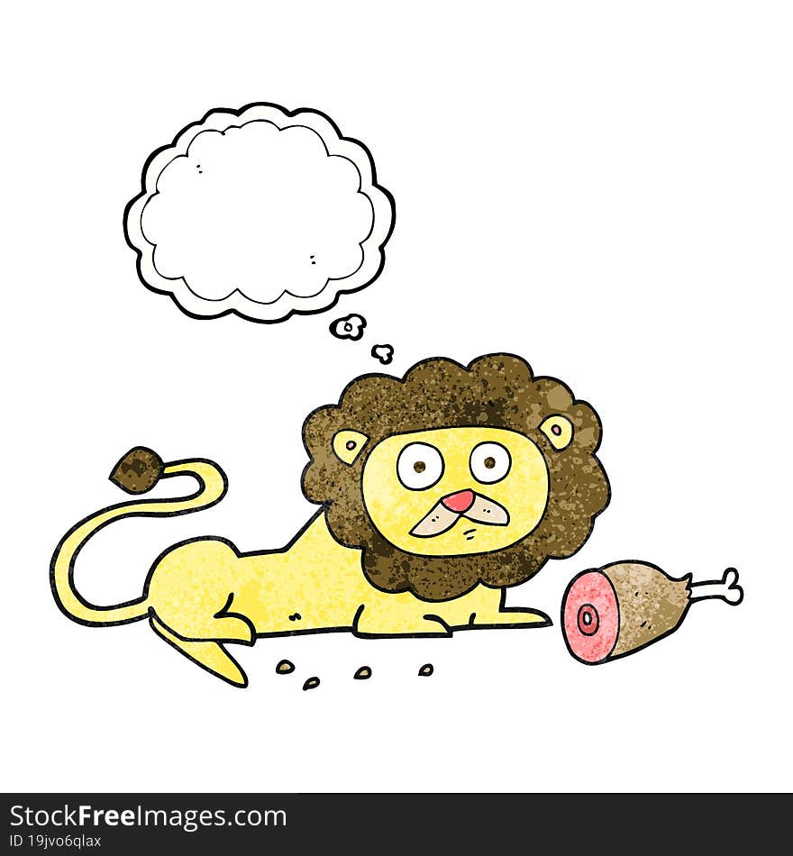 thought bubble textured cartoon lion