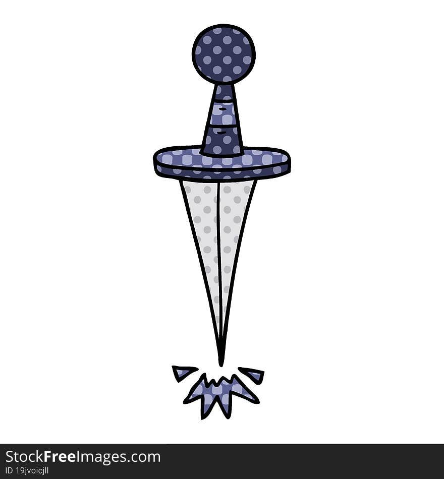 hand drawn cartoon doodle of a small dagger