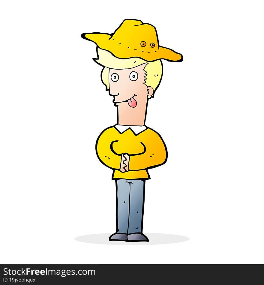 cartoon man in hat