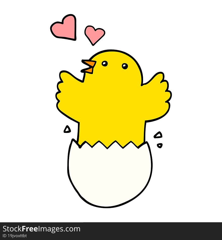 cute hatching chick cartoon