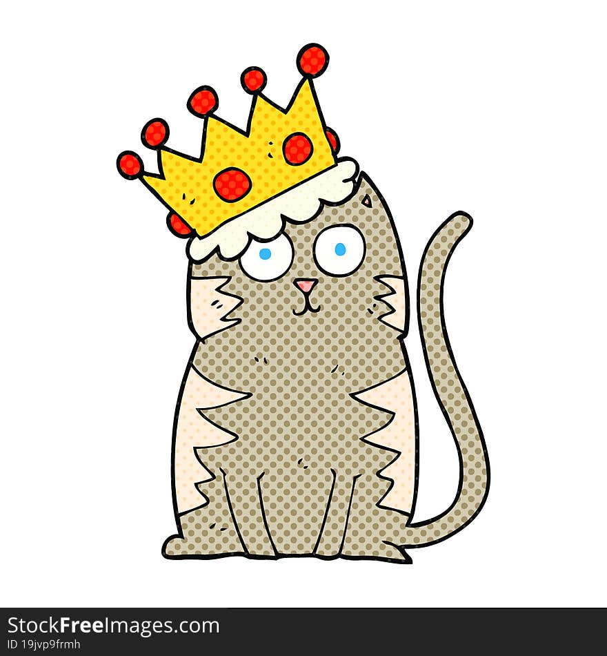 Cartoon Cat With Crown