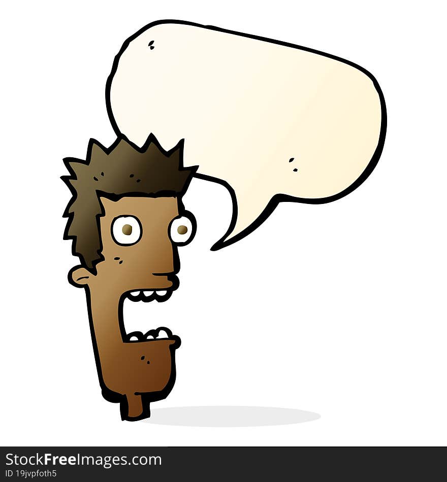 cartoon shocked man s face with speech bubble