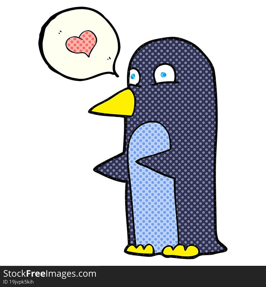 Comic Book Speech Bubble Cartoon Penguin