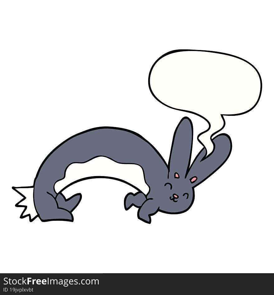 funny cartoon rabbit with speech bubble. funny cartoon rabbit with speech bubble