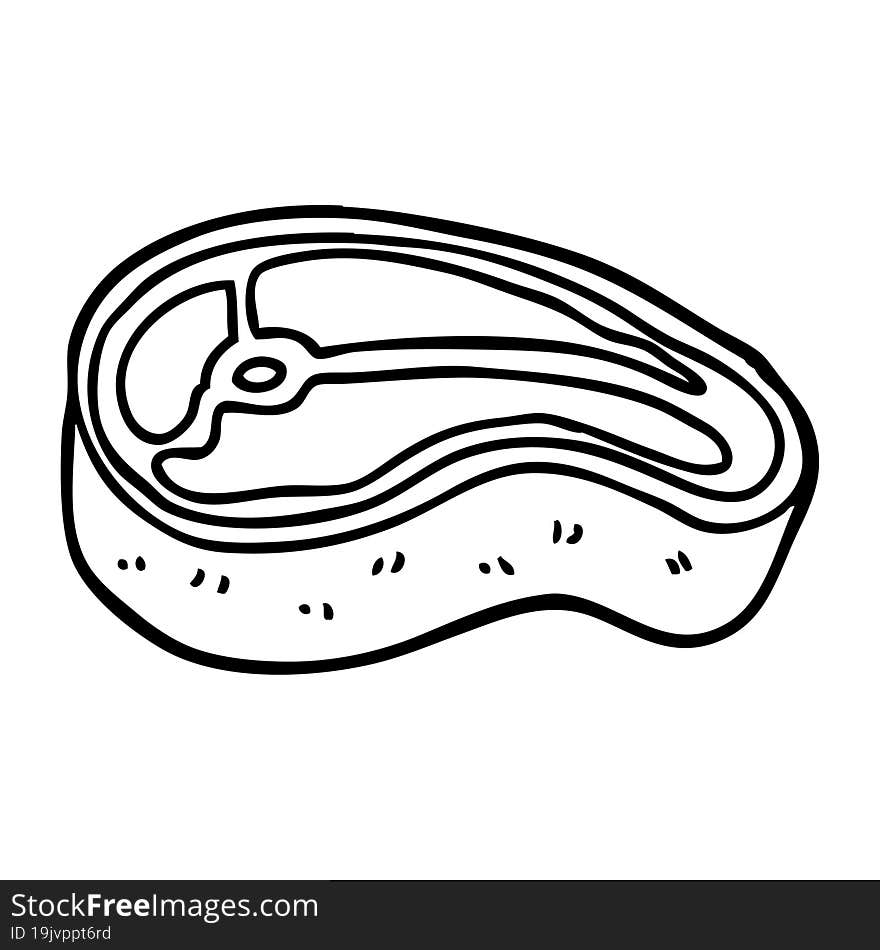 line drawing cartoon well cooked meat