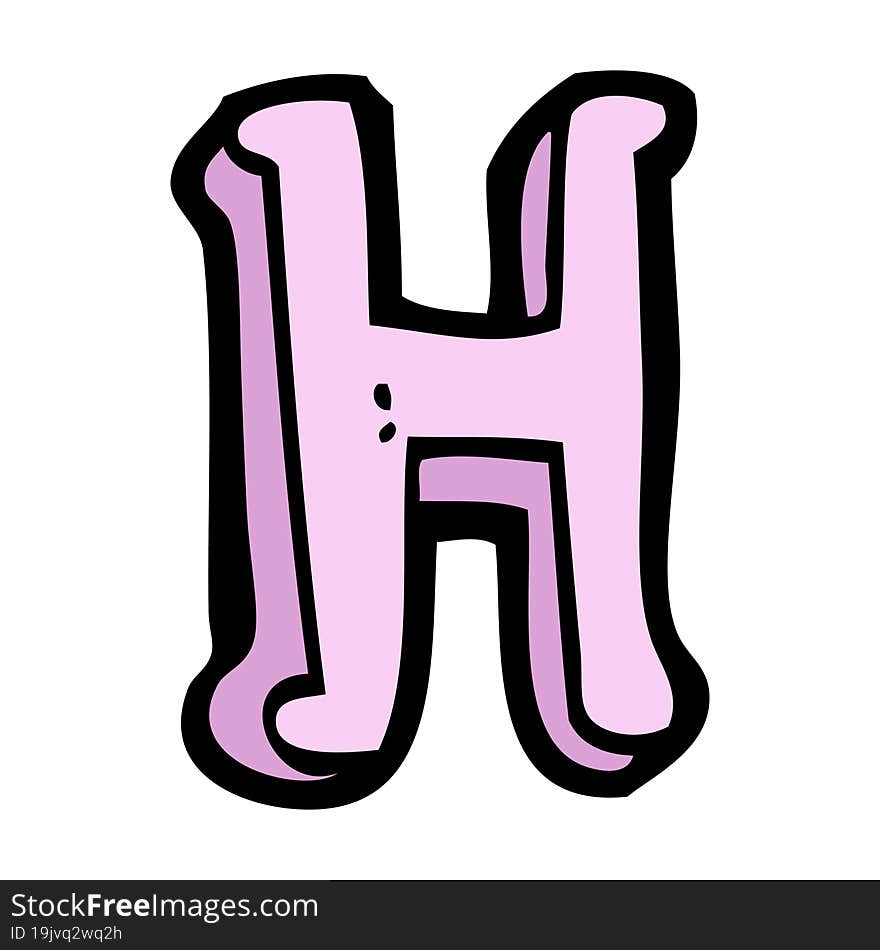 cartoon letter H