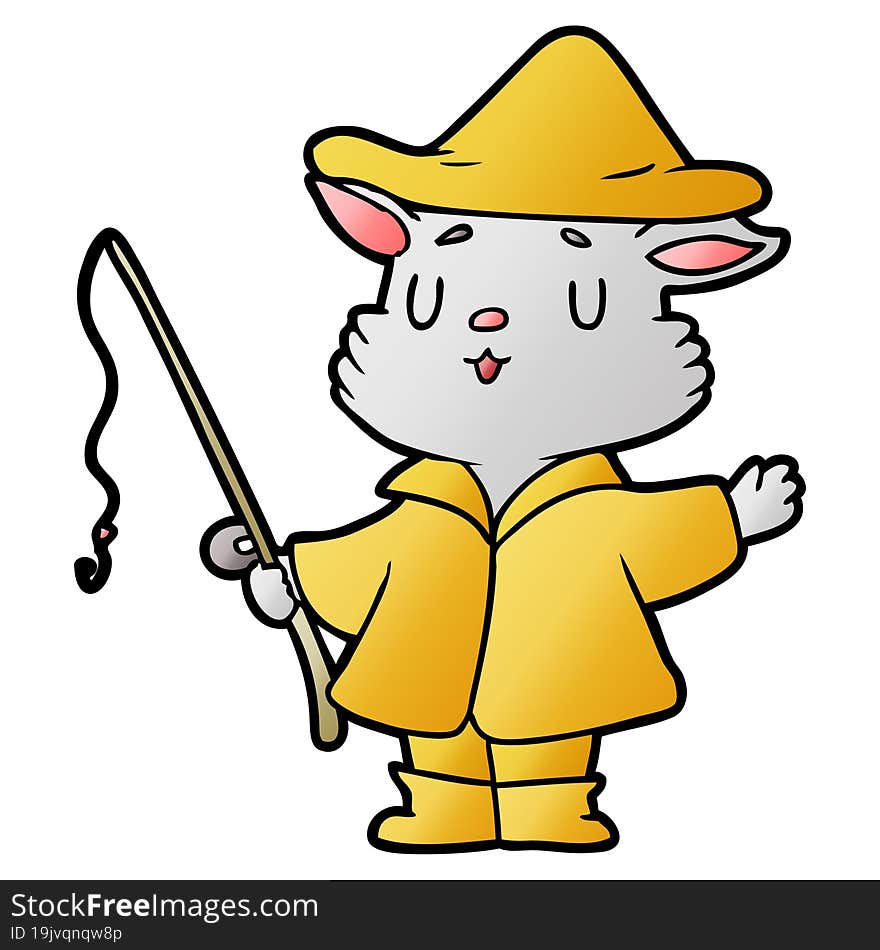 cartoon cat fisherman. cartoon cat fisherman