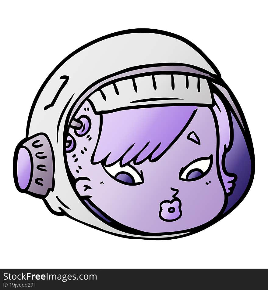 cartoon astronaut face. cartoon astronaut face