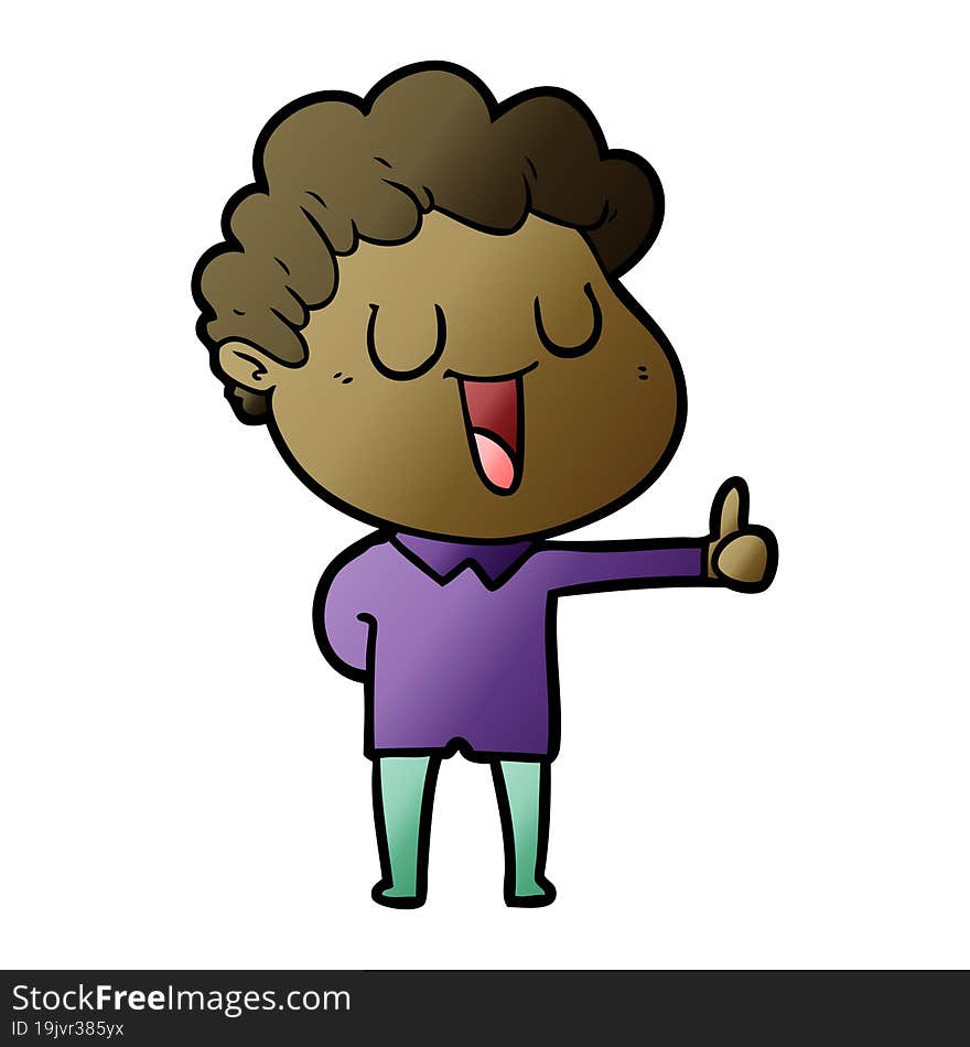 laughing cartoon man giving thumbs up sign. laughing cartoon man giving thumbs up sign