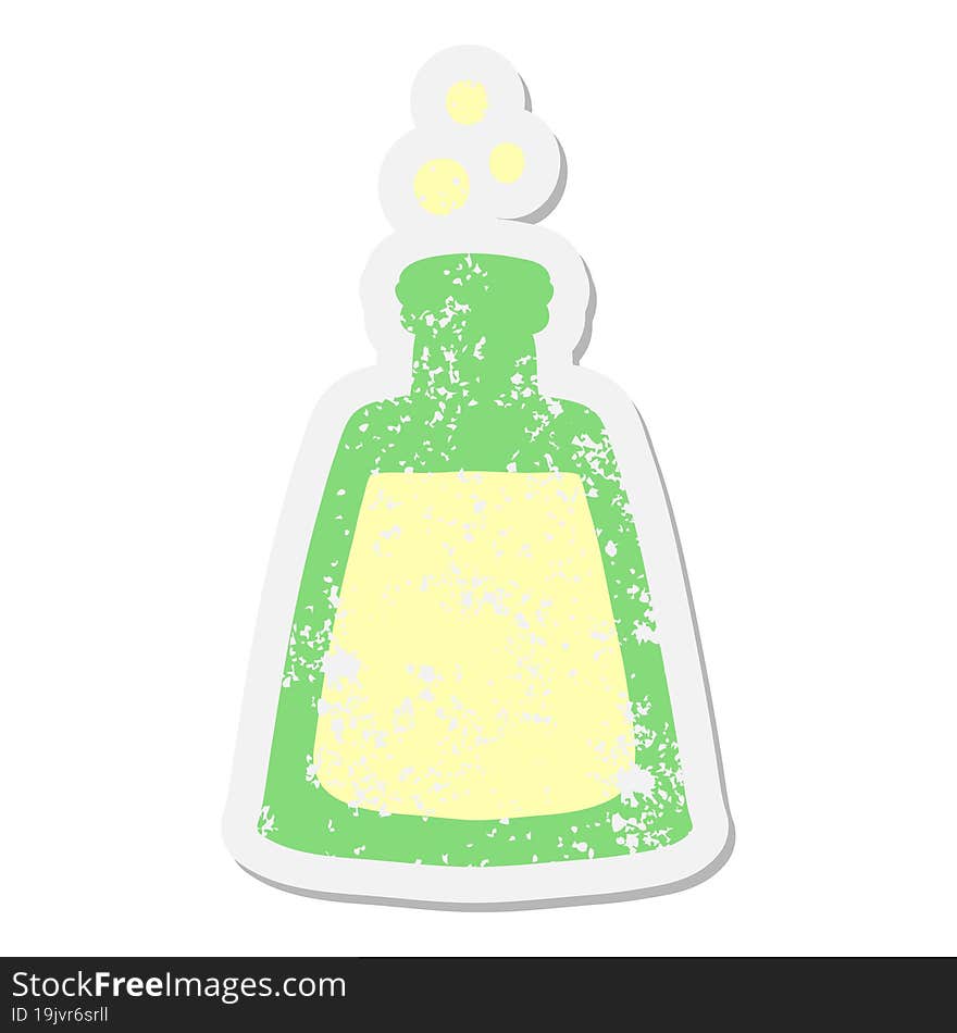 Bubbling Potion Bottle Grunge Sticker