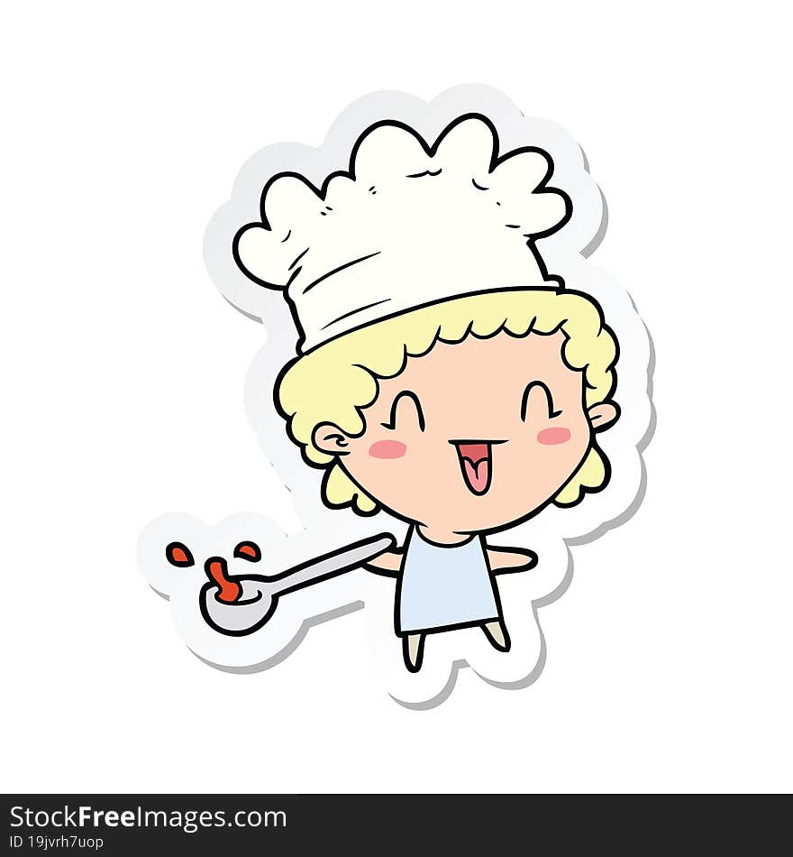 sticker of a cartoon chef