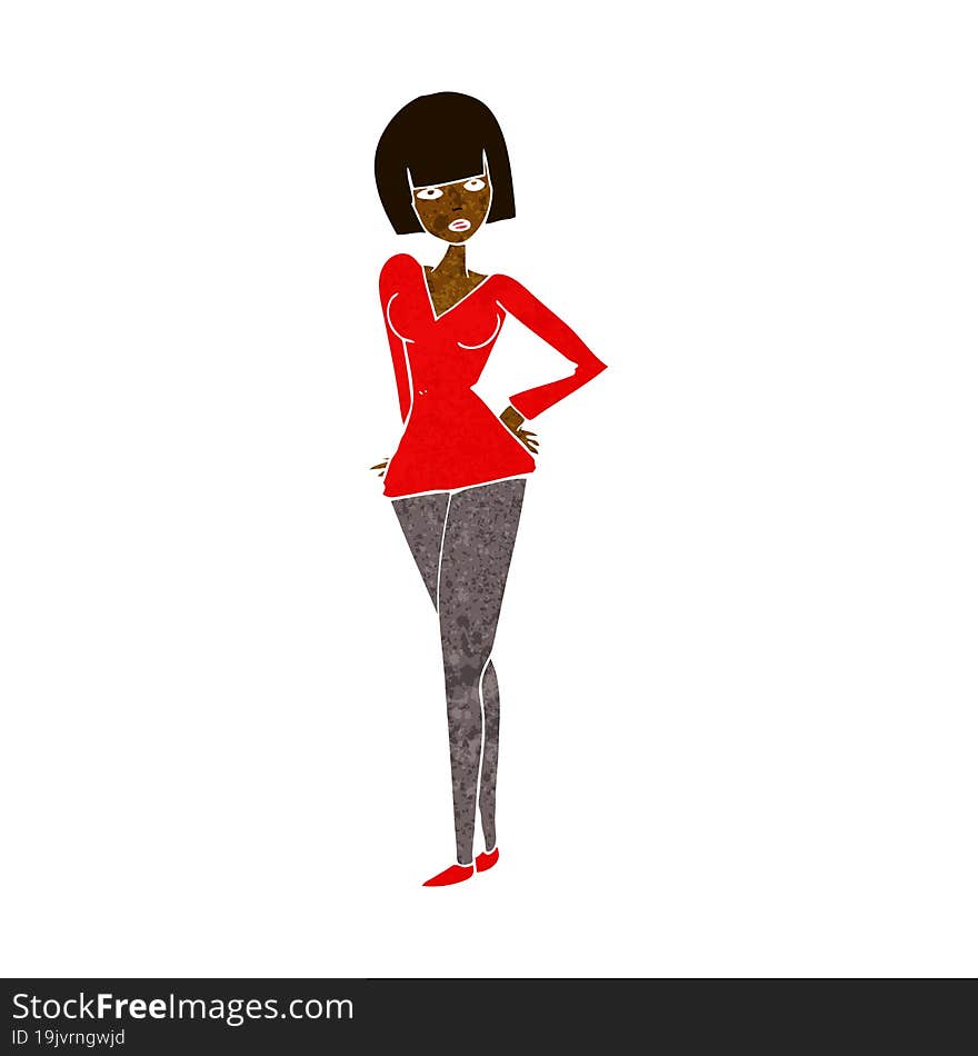 cartoon pretty woman