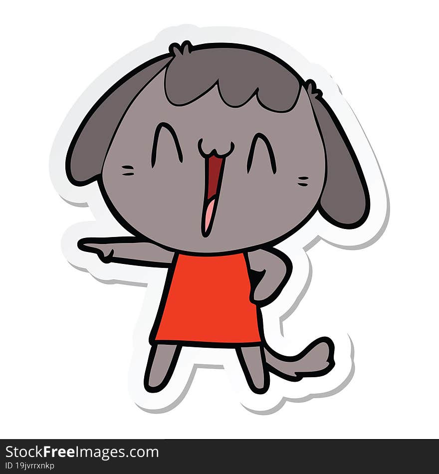 sticker of a cute cartoon dog