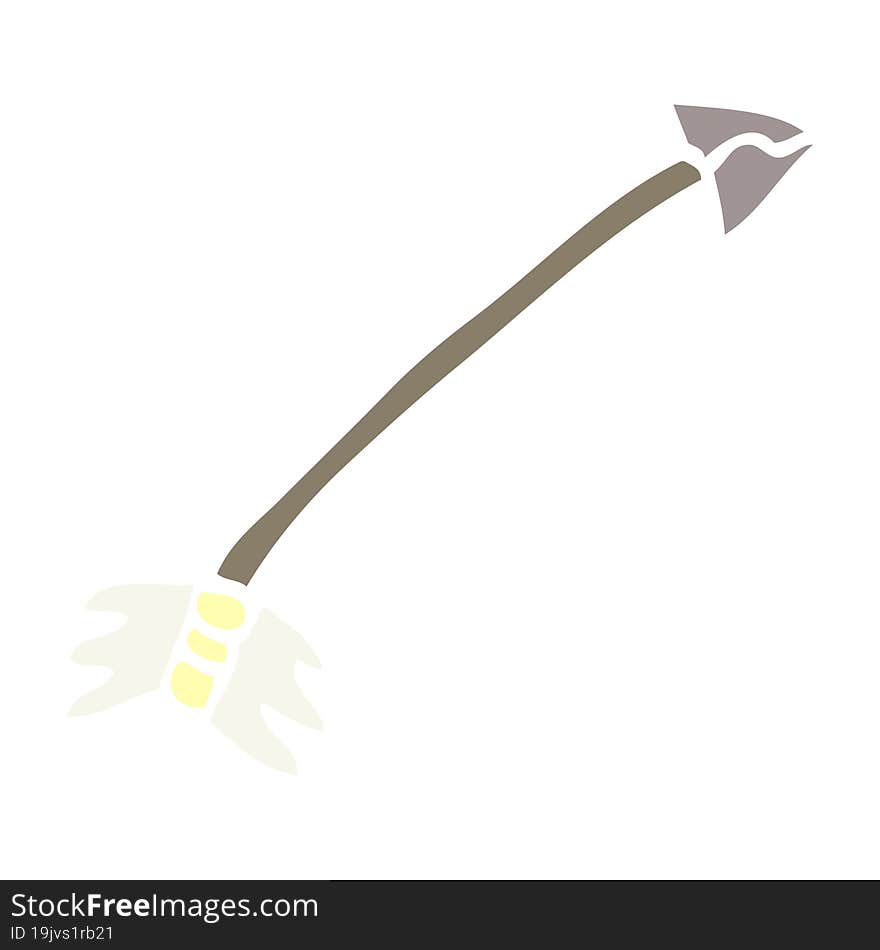 cartoon doodle flying arrow