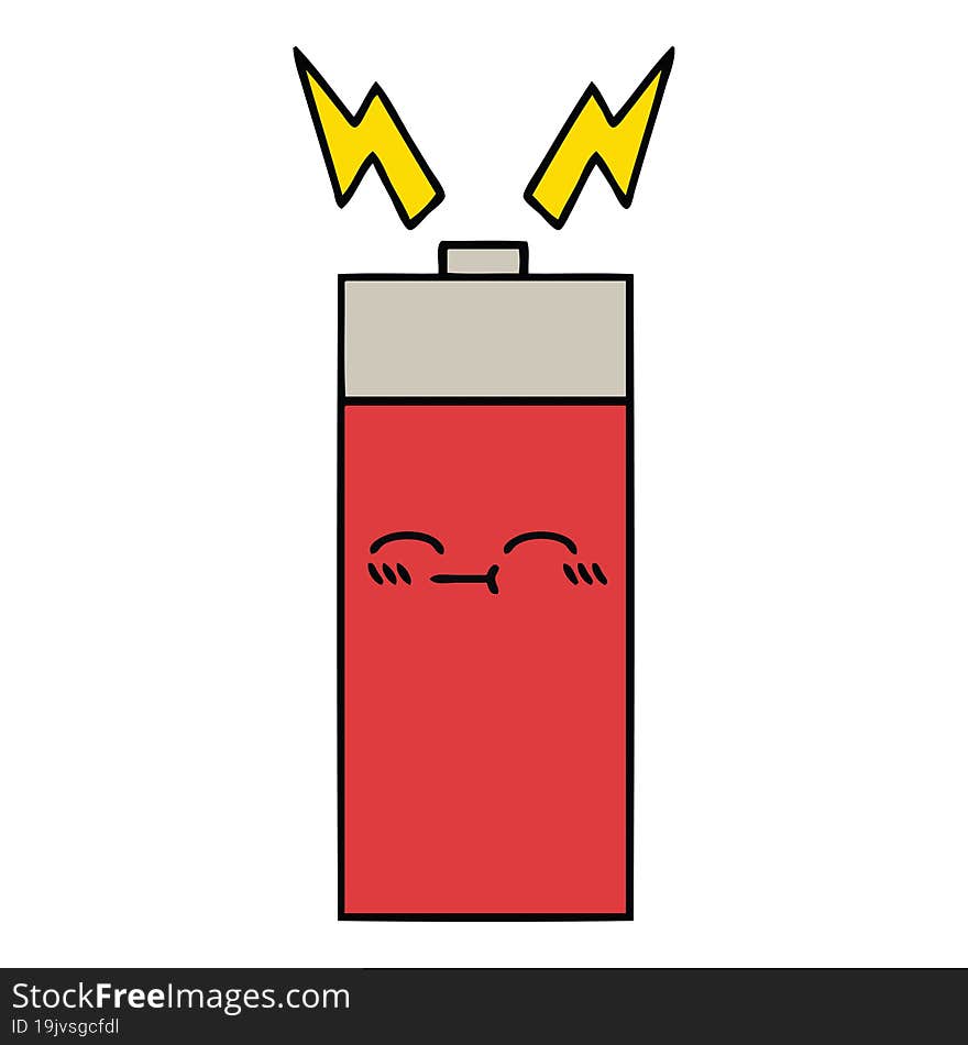 cute cartoon of a battery. cute cartoon of a battery