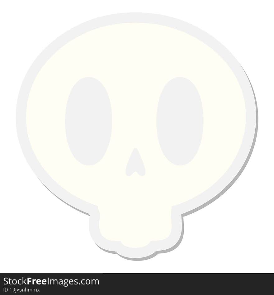 cartoon spooky skull sticker