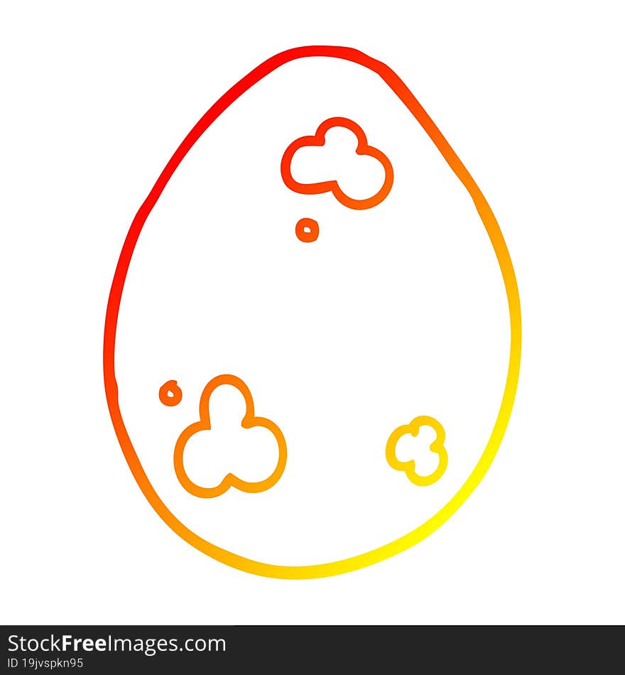 warm gradient line drawing of a cartoon egg