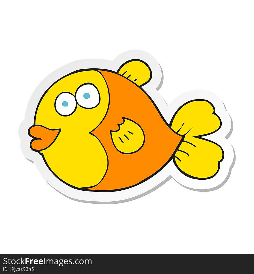 sticker of a cartoon fish