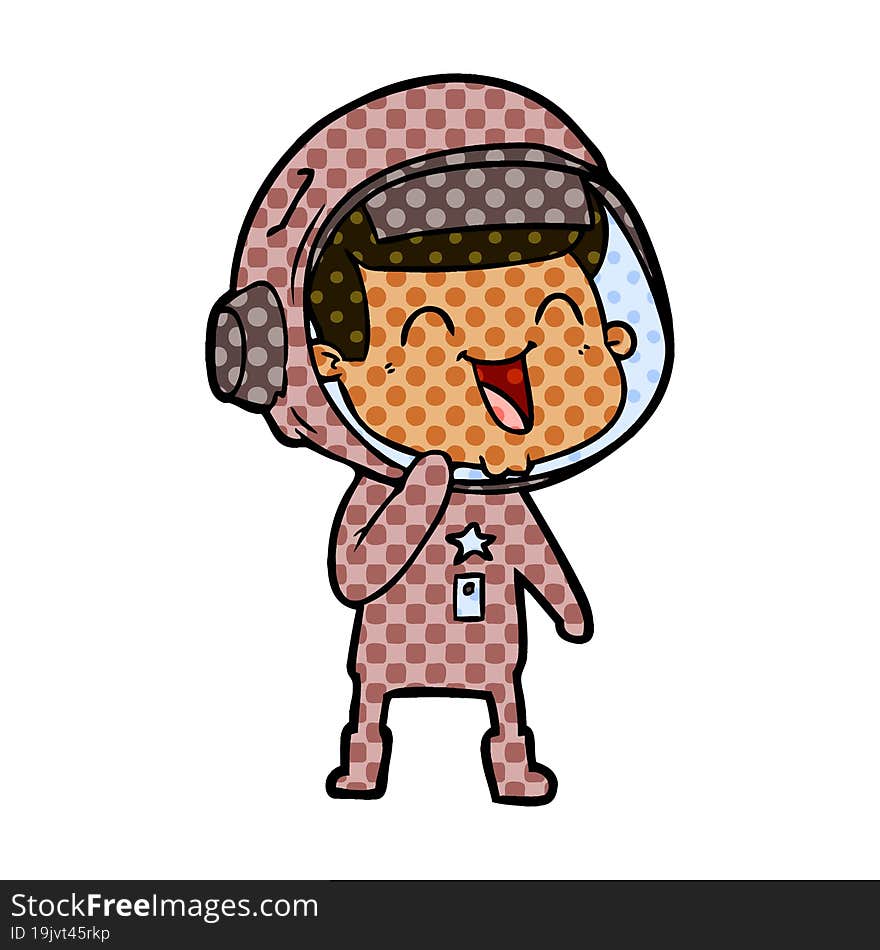 happy cartoon astronaut. happy cartoon astronaut