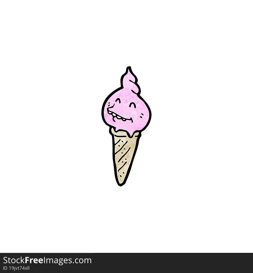 Melting Ice Cream Cone Cartoon Character