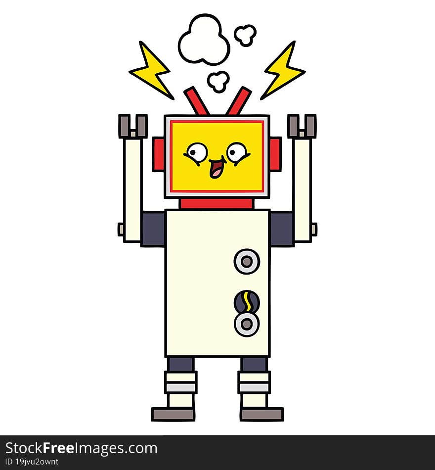 cute cartoon dancing robot