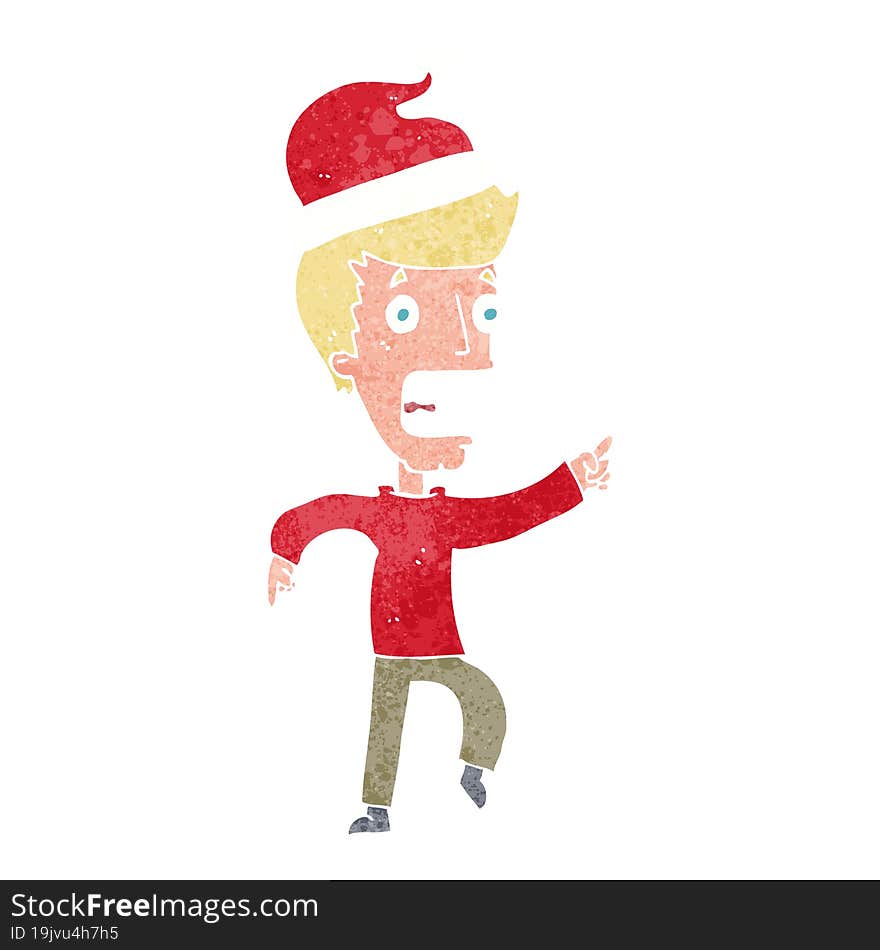 Cartoon Man Ready For Christmas