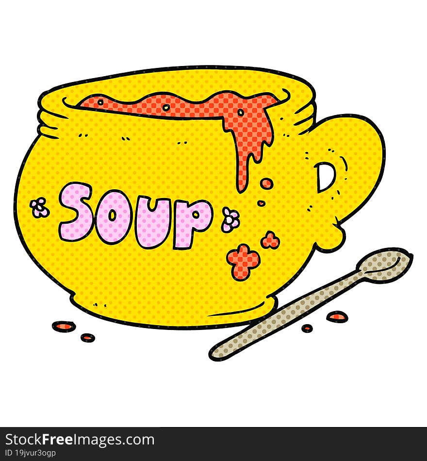 freehand drawn cartoon bowl of soup