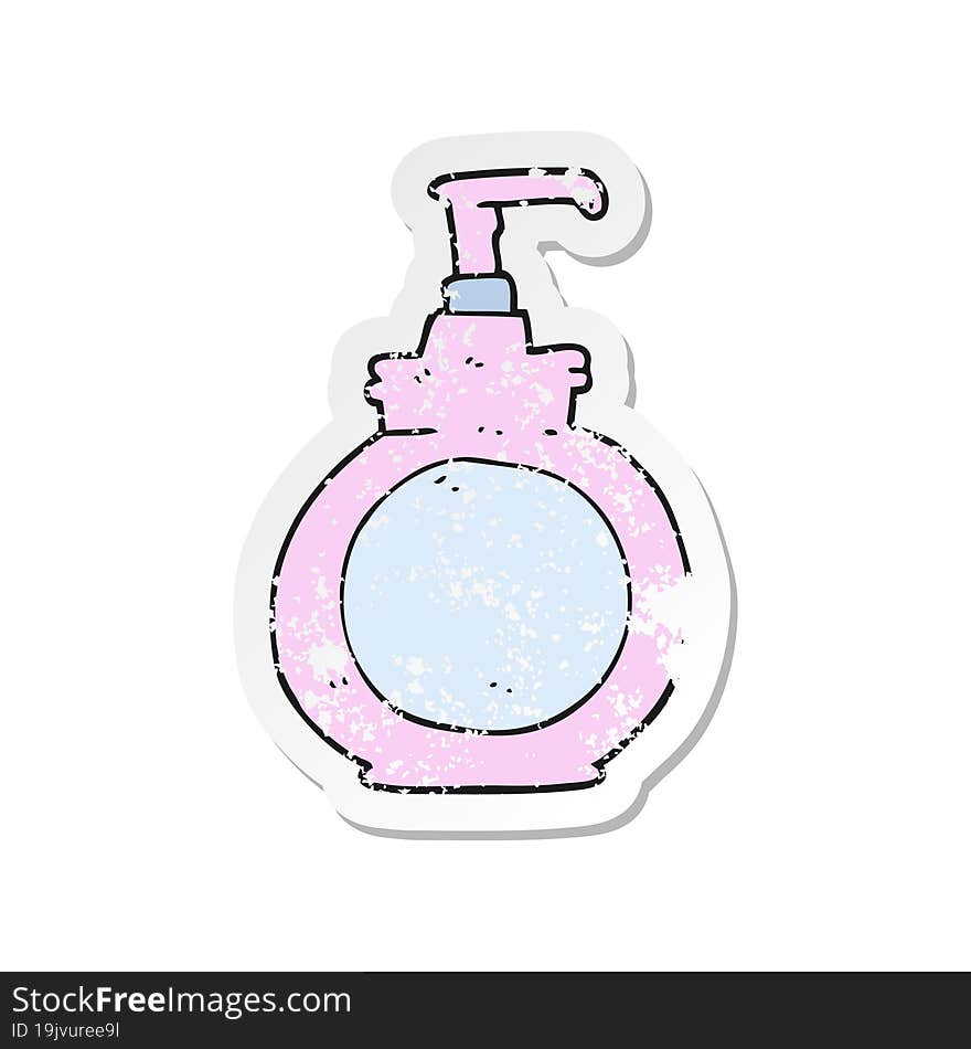 retro distressed sticker of a cartoon hand wash