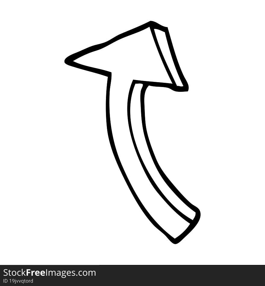 Line Drawing Cartoon Pointing Arrow