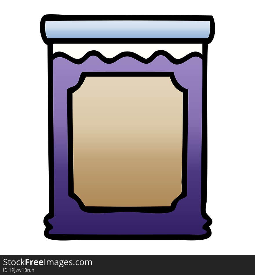 gradient shaded quirky cartoon jar of jam. gradient shaded quirky cartoon jar of jam