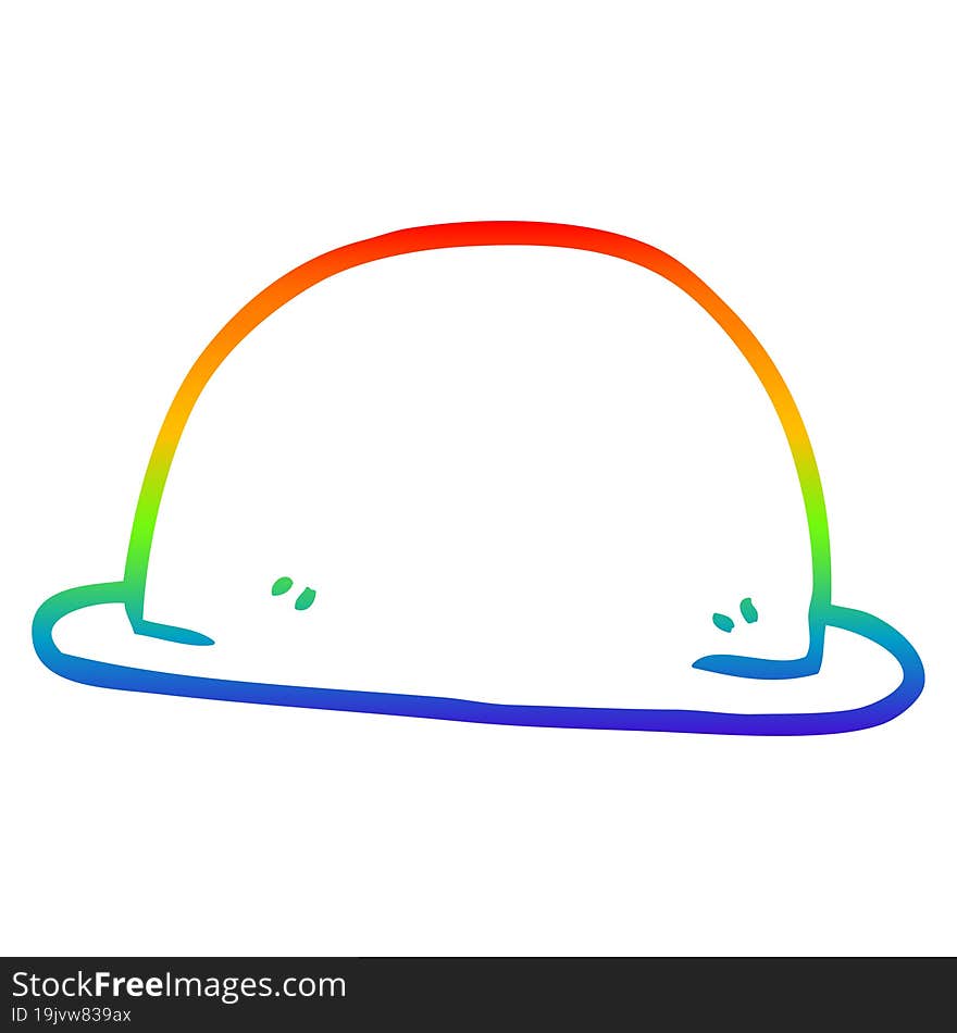 rainbow gradient line drawing cartoon hat